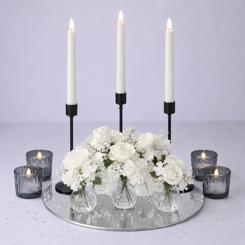 Black Classic Luxe Bud & Taper Glow Centerpiece