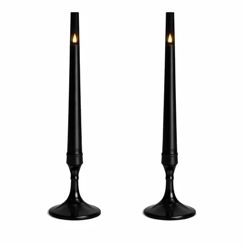 Pair of Black Hurricane Candle Centerpieces