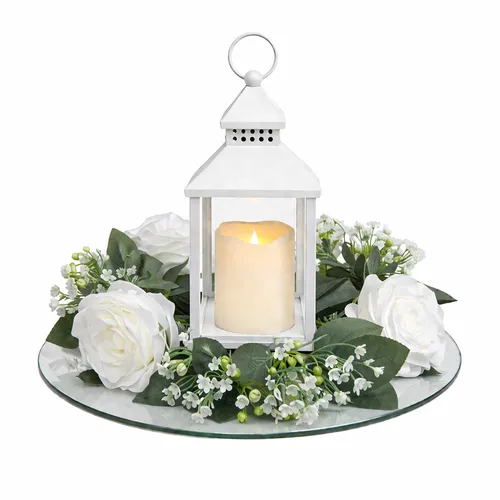 White Lantern Rose Centerpiece