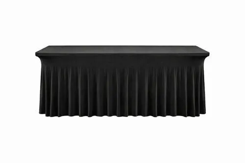 5/6ft Premium Pleated Black Head/Cake Table Cover
