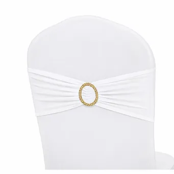 25  White & Gold Chair Bands