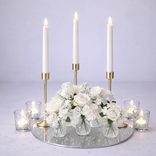 Gold Classic Luxe Bud & Taper Glow Centerpiece