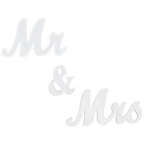 Small White Wooden Mr & MRS 