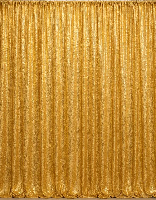 Gold Sequin Curtain on 2.4M Backdrop