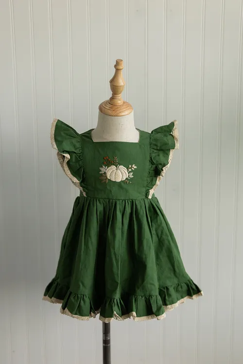 Girl James Green Pumpkin dress