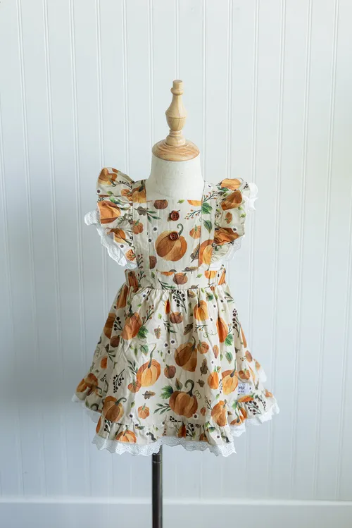 Bella and Omi Pumkin Pinafore