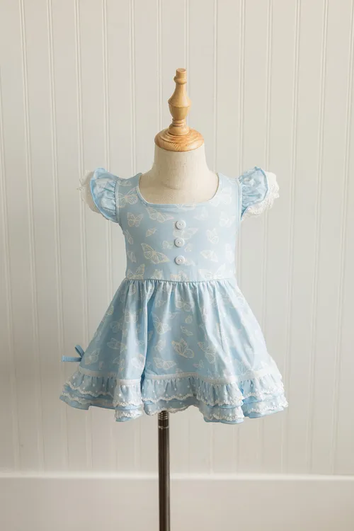 Always in Bloom Blue Butterfly Tunic Set