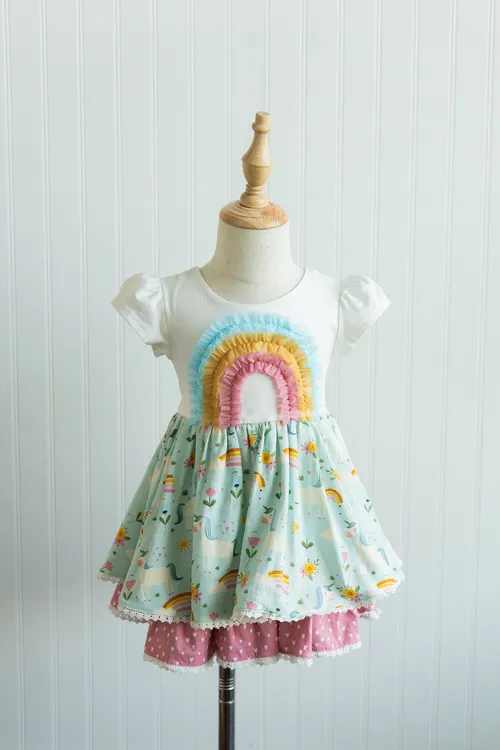 Girl August Unicorn Rainbow Surprise Lucy Dress