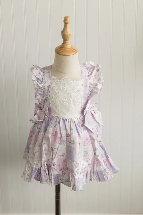 Little Vine Co Purple Patchwork Pinafore