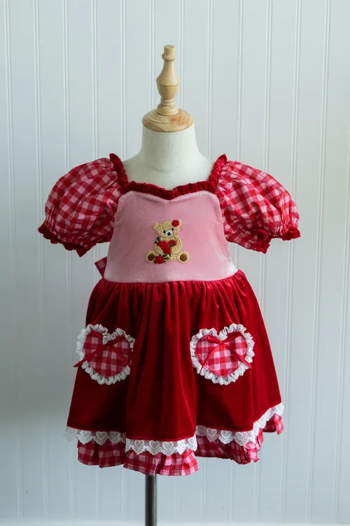 Liv and Stella Valentine's Day Bear Dress