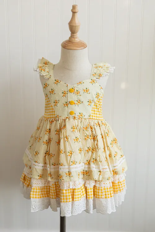 Wild Lilies Yellow Floral Dress