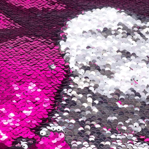 2.6x4m Rosy-Pink/Silver Double-Colour Shimmer Sequins Drops