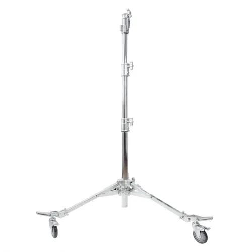 107cm–220cm Heavy-Duty Stainless Steel Adjustable Wheeled Combo Light Stand