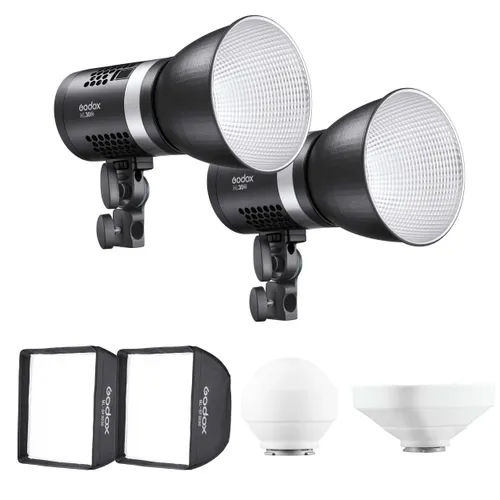 Godox ML30Bi Ultra-Compact Bi-Colour COB LED Light Twin Kit (ML30Bi-K2)