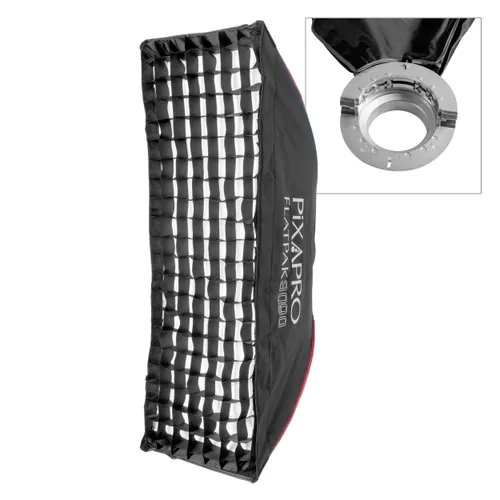 30x90cm Easy-Open Two-Diffusion Strip FlatPak Softbox (Bowens S-Type Mount)