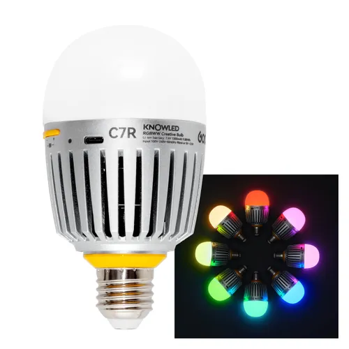 Godox KNOWLED C7R RGBWW Creative LED Bulb for Cinematic Practical Set Lighting