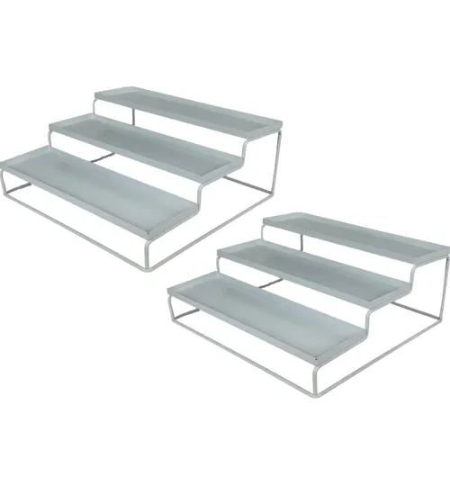 Steps dessert stands white 
