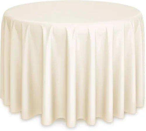Ivory round tablecloth 132”
