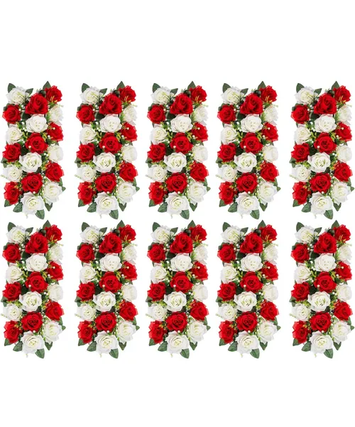 Red flower row