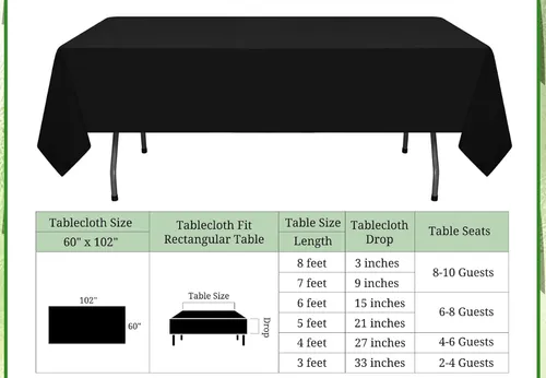 Lab length black tablecloth 