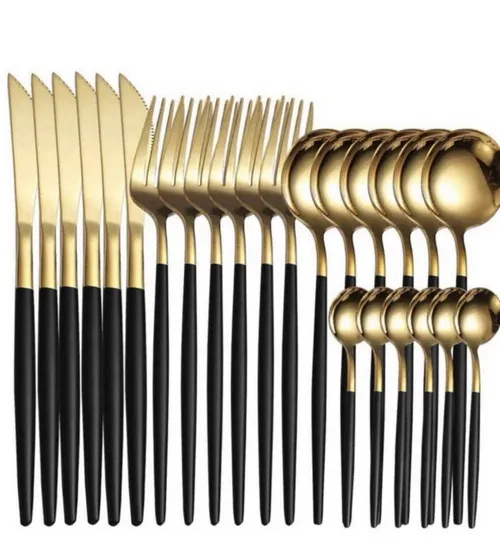 Black & Gold Modern Cutlery