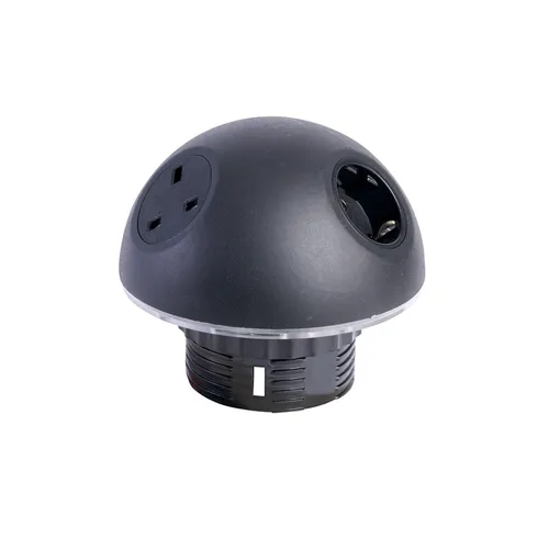 EOL PLUTO SOCKET UNIT - BOTTOM ENTRY BLACK (1 x UK, 1 x DE, 1 x TUF)