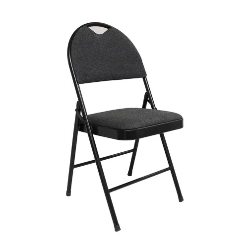BLACK FOLDING CHAIR FABRIC PADDED