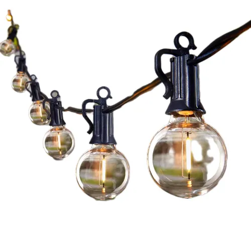 OUTDOOR STRING LIGHTS - 50 FT WATERPROOF LED PLASTIC BULBS