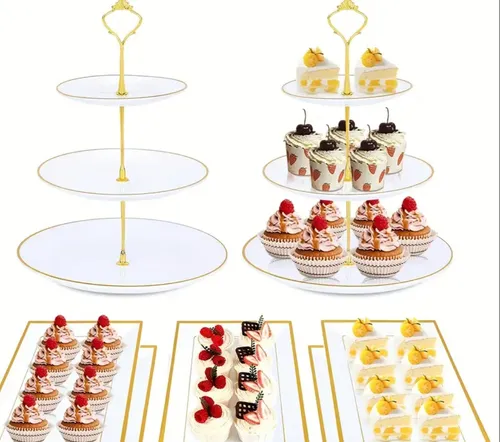 White cupcake and snack set