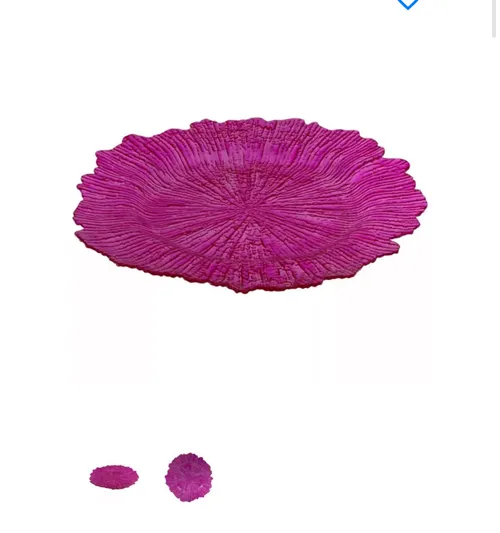 Crackled Charger Plate Bright Pink
