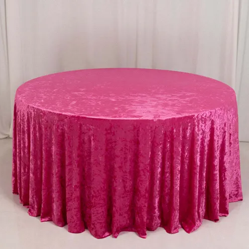 Premium Crushed Velvet Round Tablecloth 120