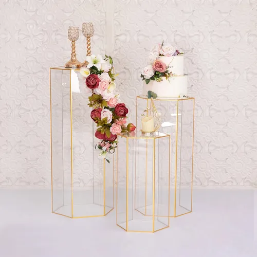 Set 3 pedestales transparentes