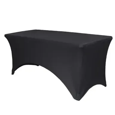 Black Spandex Fitted Tablecloth for 8ft Table