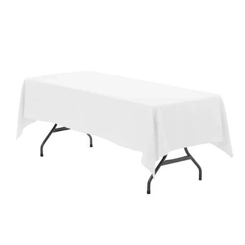 White Tablecloth for 8ft Table (Half Cover)