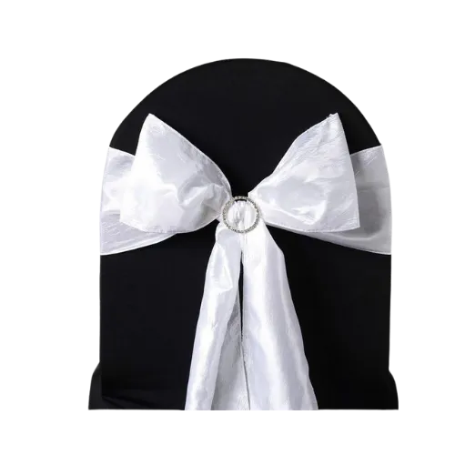 CRINKLE CHAIR SASH - WHITE 