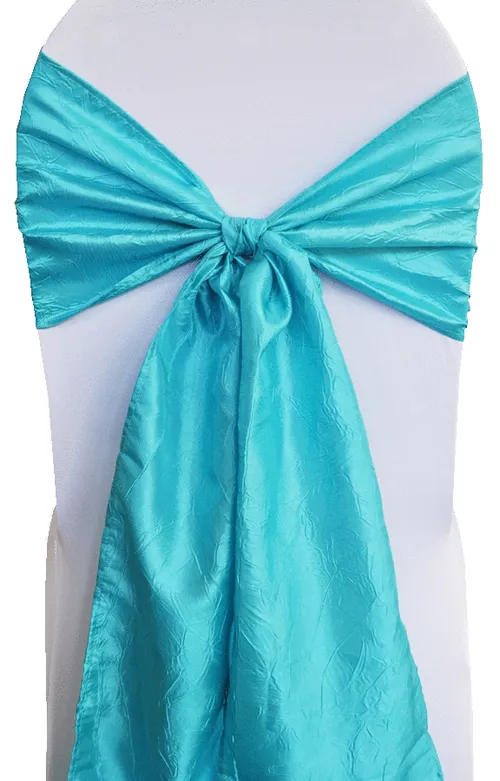 CRINKLE CHAIR SASH - TURQUOISE 
