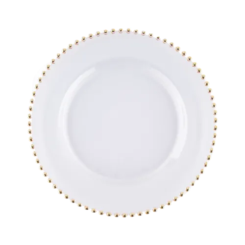 GLASS BEADED CHARGER - GOLD 