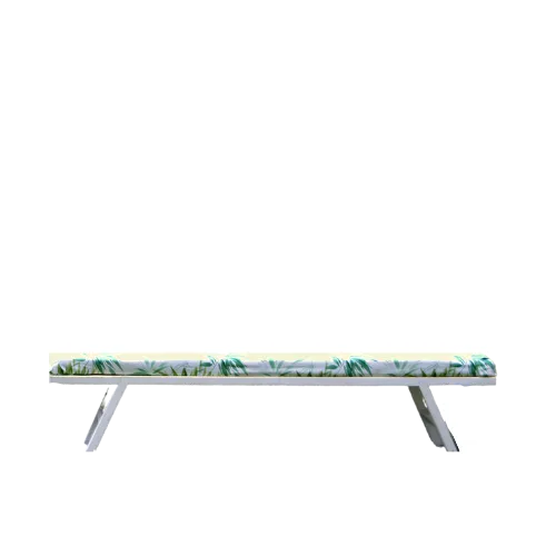 7ft WOODEN PICNIC BENCH W/PADDED CUSTOM COLOURED SEAT - WHITE 