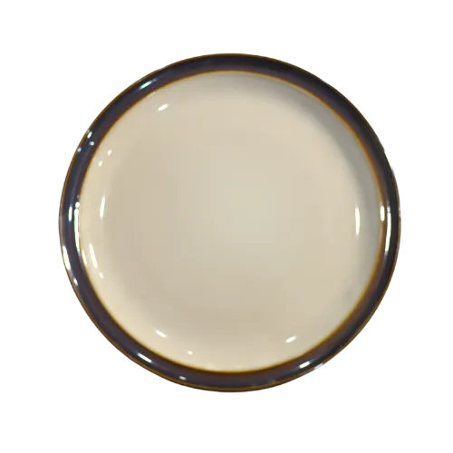 SPECIALTY DINNER PLATE W/BROWN TRIM - IVORY