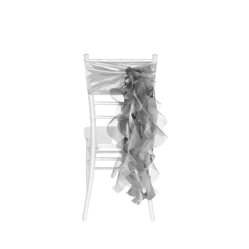 CURLY WILLOW CHAIR SASH - SILVER