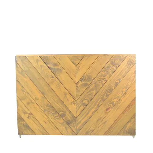 NEW 5ft CHEVRON WOODEN BAR COUNTER - BROWN