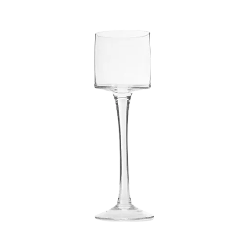 MONET PEDESTAL GLASS CANDLEHOLDER - CLEAR  3