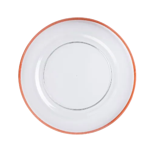 GLASS CHARGER W/ROSE GOLD TRIM 