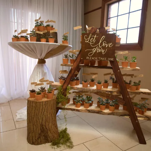 4ft WOODEN LADDER SHELF - BROWN 