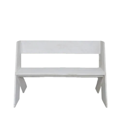 4ft WOODEN GARDEN BENCH - WHITE