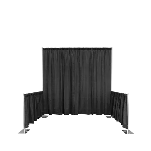 10' PIPE AND DRAPE EXHIBITION BOOTH (BLACK) - 10' x 10'