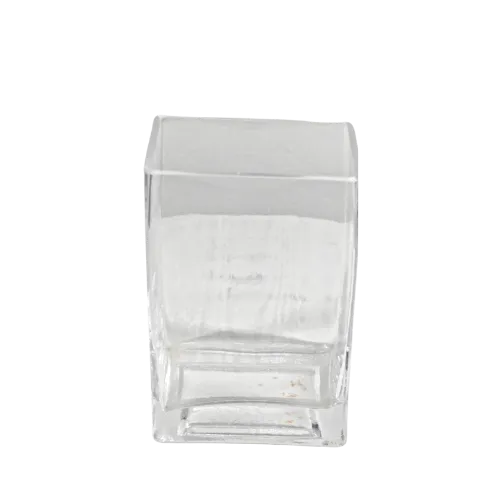 CITY BLOCK SQUARE GLASS VASE - CLEAR 4