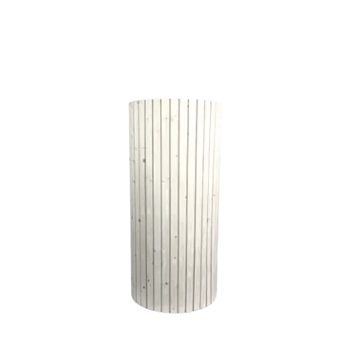 36” CIRCULAR WOODEN PEDESTAL - WHITE 16” x 36