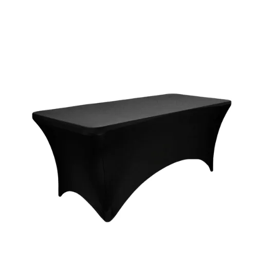 NEW 6ft RECTANGULAR SPANDEX TABLE LINEN - Black