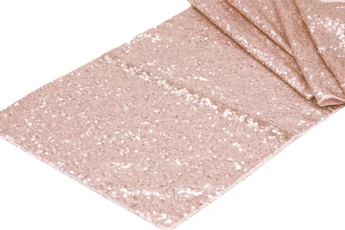 GLITZ SEQUIN TABLE RUNNER - BLUSH/ROSE GOLD